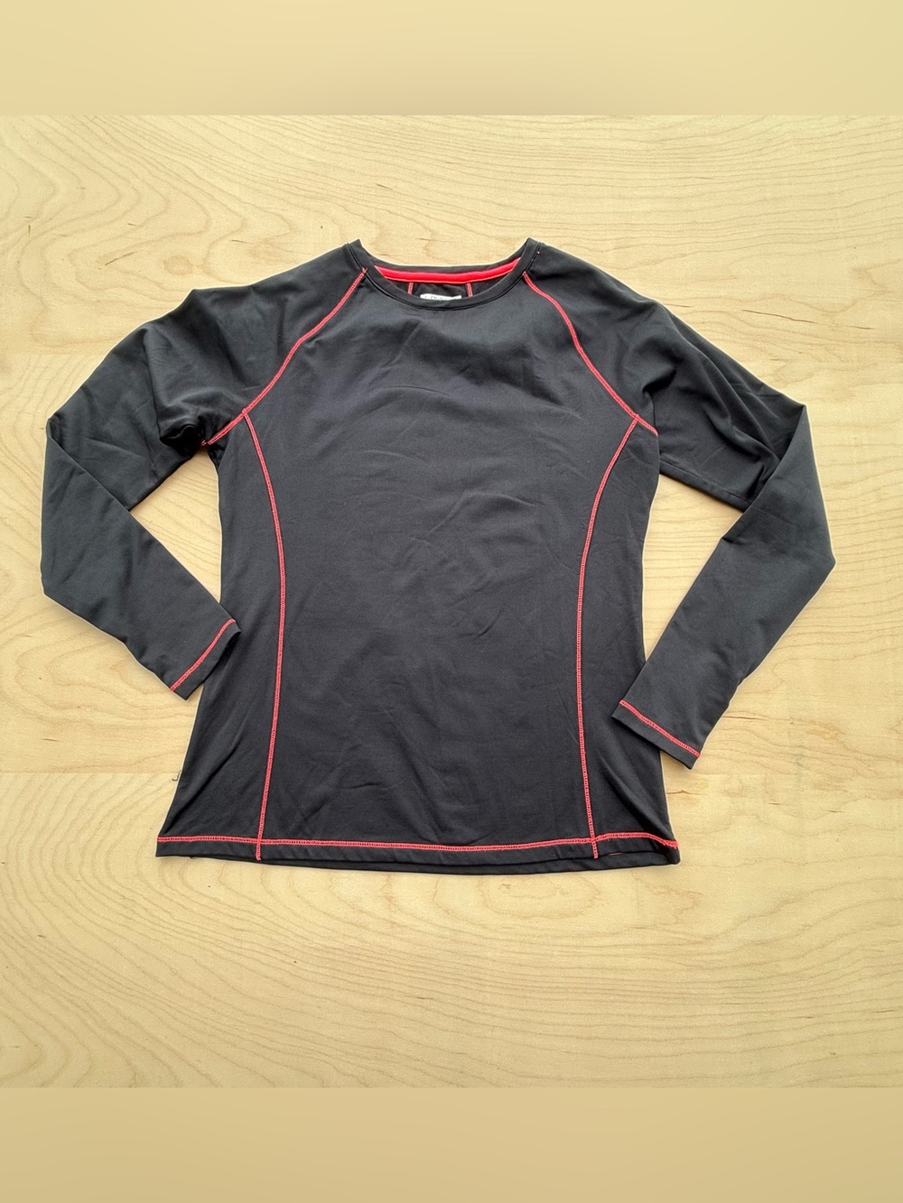 Layer 8 Performance Fleece Lined Athletic Top Black Pink Long Sleeve Women's L